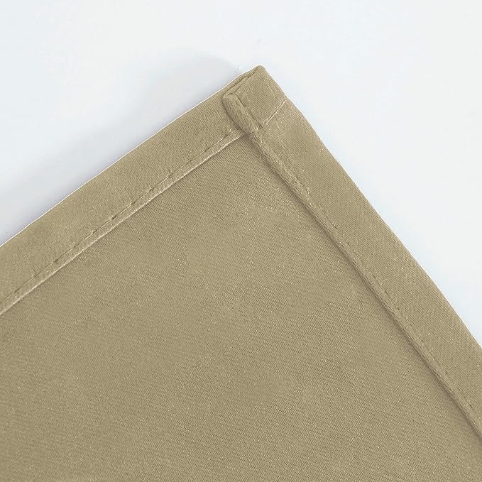 LEMOMO Beige Blackout Curtains/42 x 84 Inch/Set of 2 Panels Room Darkening Curtains for Bedroom