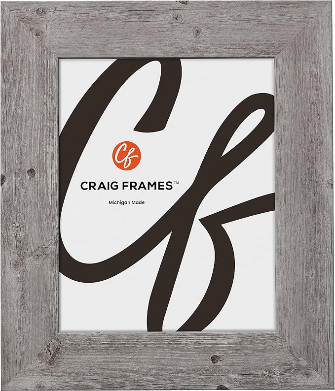 Craig Frames American Barn, 18x18 Picture Frame, Faux Barnwood, Light Grey Oak