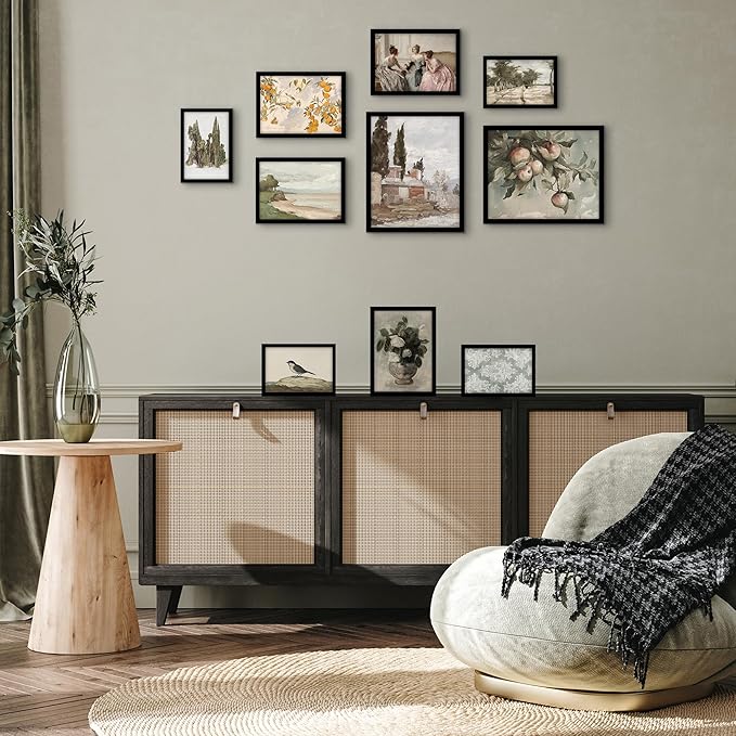 Americanflat Set of 10 Picture Frames with Shatter-Resistant Glass - Gallery Wall Frame Set with Two 8x10, Four 5x7 and Four 4x6 Frames - Streamline Collection - Black