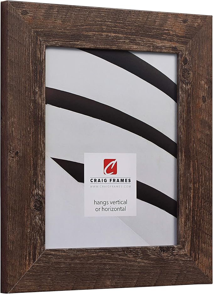 Craig Frames American Barn, Faux Barnwood Picture Frame, Brown Oak, 24 x 36 Inch