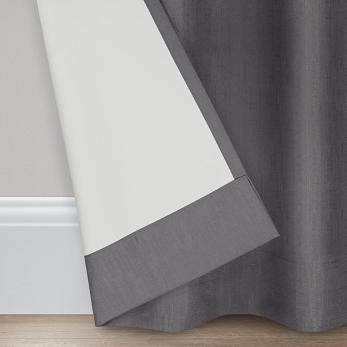 ECLIPSE Kendall Modern Blackout Thermal Rod Pocket Window Curtain for Bedroom or Living Room (1 Panel), 42" x 63", Charcoal