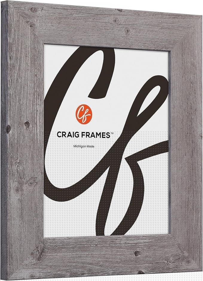 Craig Frames American Barn, 11x15 Picture Frame, Faux Barnwood, Light Grey Oak