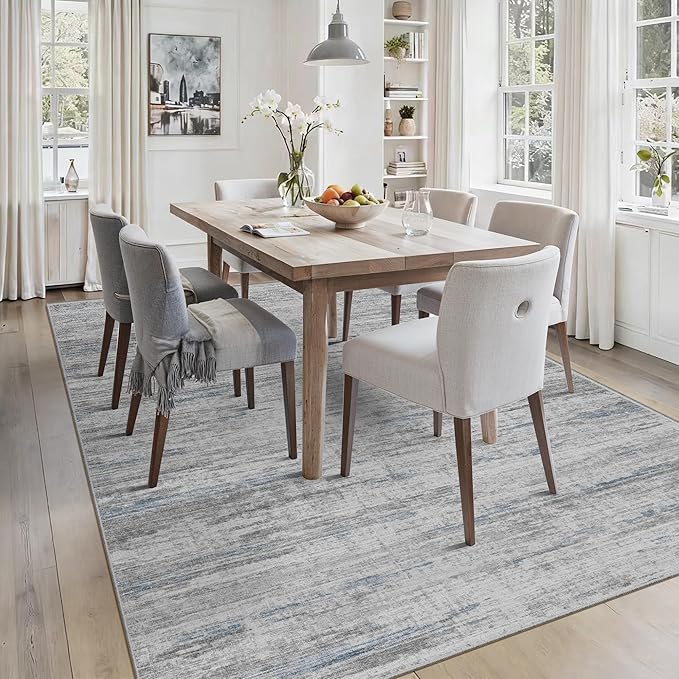 8x10 Area Rugs for Living Room,Modern Abstract Non-Slip Backing Washable Rugs,Soft Thin Large Area Rug，Stain Resistant Carpets for Bedroom Dining Room Home Decor