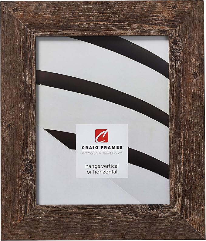 Craig Frames American Barn, Faux Barnwood Picture Frame, Brown Oak, 20 x 30 Inch