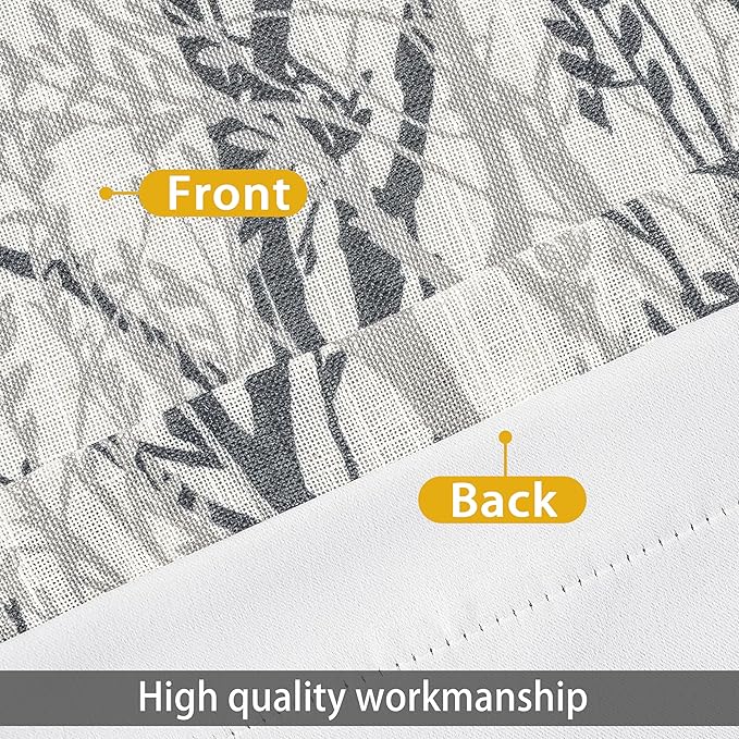 DriftAway Tree Branch Linen Lined Valance Double Layer Thermal Insulated Room Darkening Blackout Valances 3 Inch Rod Pocket Short Window Valance for Living Room Bathroom 52 Inch by 14 Inch Gray
