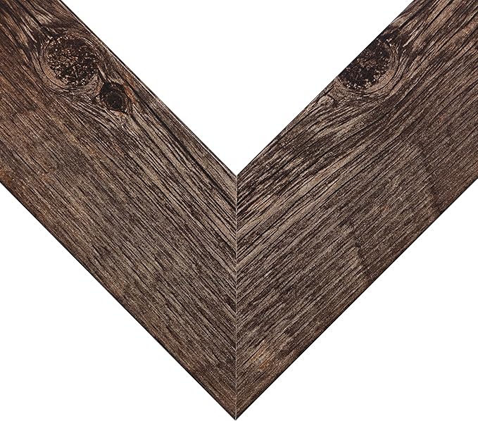 Craig Frames American Barn, 10x15 Picture Frame, Faux Barnwood, Brown Oak