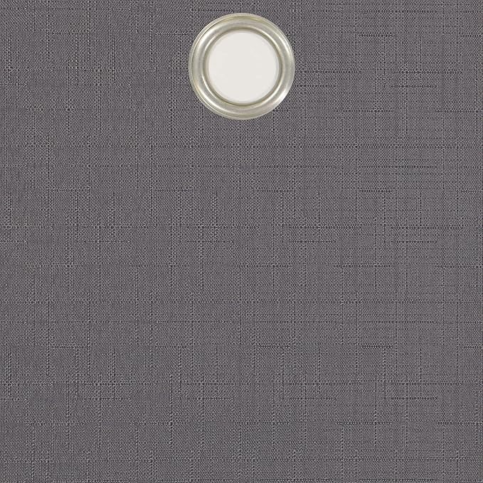 Eclipse Kendall Solid Textured Blackout Thermal Insulated Lining Grommet Window Curtain for Bedroom (1 Panel), 42 in x 84 in, Charcoal