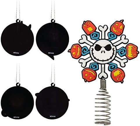 Hallmark Disney Tim Burton's The Nightmare Before Christmas 5" Miniature Christmas Tree Topper and 1.7" Mini Ornaments, Set of 5, Shatterproof - Image 2