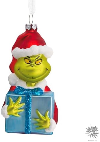Hallmark Dr. Seuss's Grinch Christmas Ornament (Grinch with Present) - Image 7
