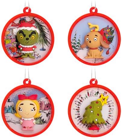 Hallmark Dr. Seuss's Grinch Mini Christmas Ornaments, Tiny Set of 4 by Hallmark