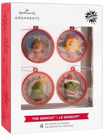 Hallmark Dr. Seuss's Grinch Mini Christmas Ornaments, Tiny Set of 4 - Image 3
