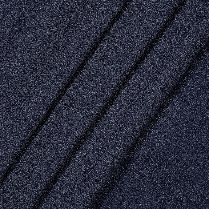 Eclipse Kendall Textured Blackout Thermal Rod Pocket Window Curtain, Insulating & Noise Reducing Curtains for Bedroom or Living Room (1 Panel), 63 in Long x 42 in Wide, Indigo