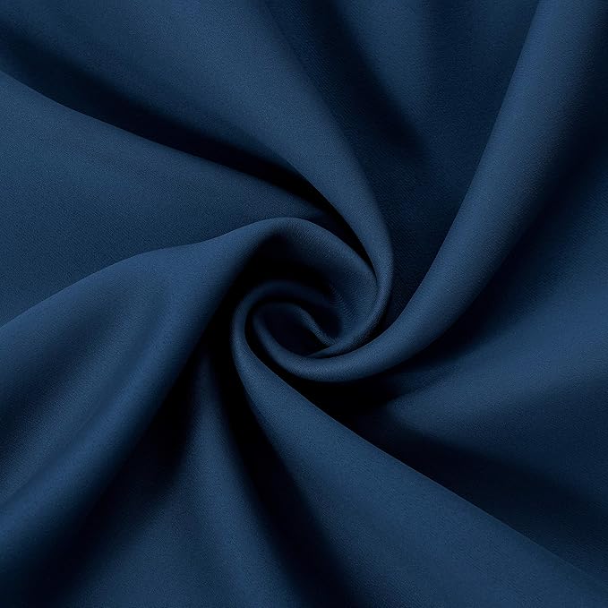 LEMOMO Navy Blue Thermal Blackout Curtains/42 x 72 Inch/Set of 2 Panels Room Darkening Curtains for Bedroom