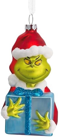 Hallmark Dr. Seuss's Grinch Christmas Ornament (Grinch with Present) by Hallmark