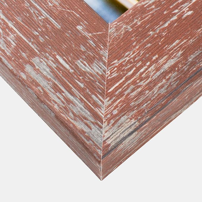 Craig Frames American Barn, Faux Barnwood Picture Frame, Red, 18 x 24 Inch