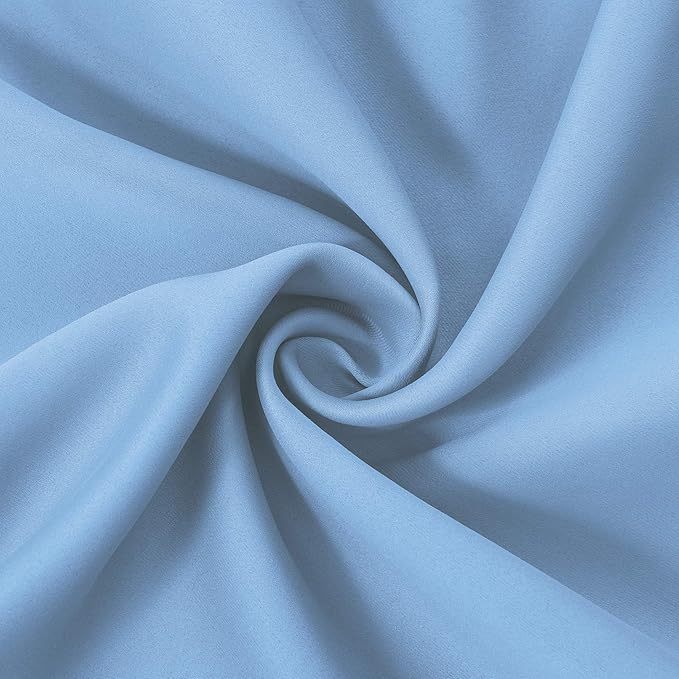 LEMOMO Blackout Curtains 66 x 84 inch/Sky Blue Curtains Set of 2 Panels/Thermal Insulated Room Darkening Bedroom Curtains